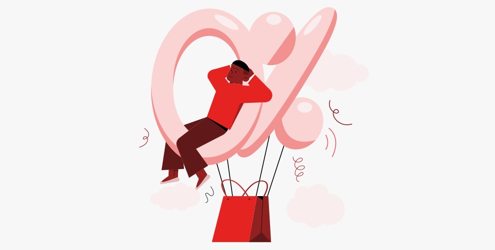 Eine Person sitzt in einem Heißluftballon