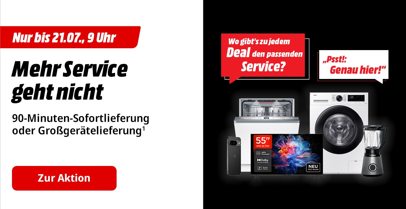 Wo gibt’s zu jedem Deal den passenden Service? Genau hier, bei MediaMarkt und SATURN.