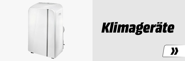 auf der linken Seite ist ein schmales, weißes Klimagerät abgebildet, auf der rechten Seite steht Klimageräte